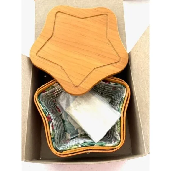 Longaberger Tree Trimming 2001 Twinkle Basket, Lid, Liner & Tie-On - Picture 2 of 8